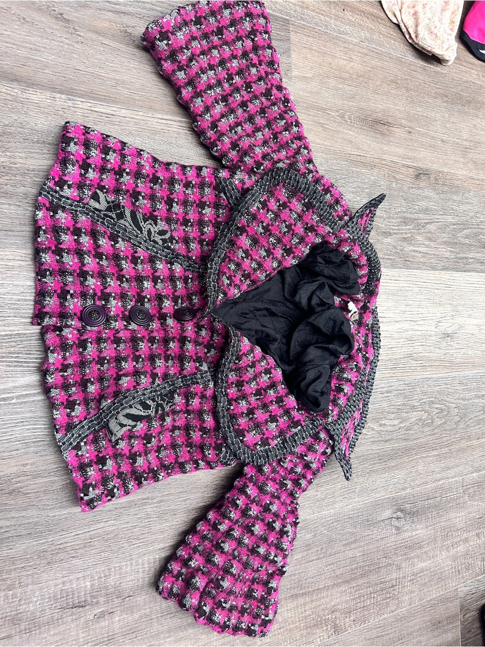 Girls' Hot Pink,black. White blazer top